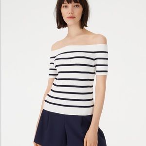 Club Monaco Zephine Sweater Blue and White Stripes